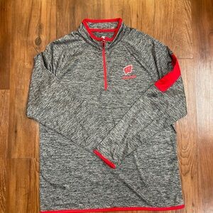 Wisconsin Badgers Gray and Red Quarter-Zip Pullover 🦡